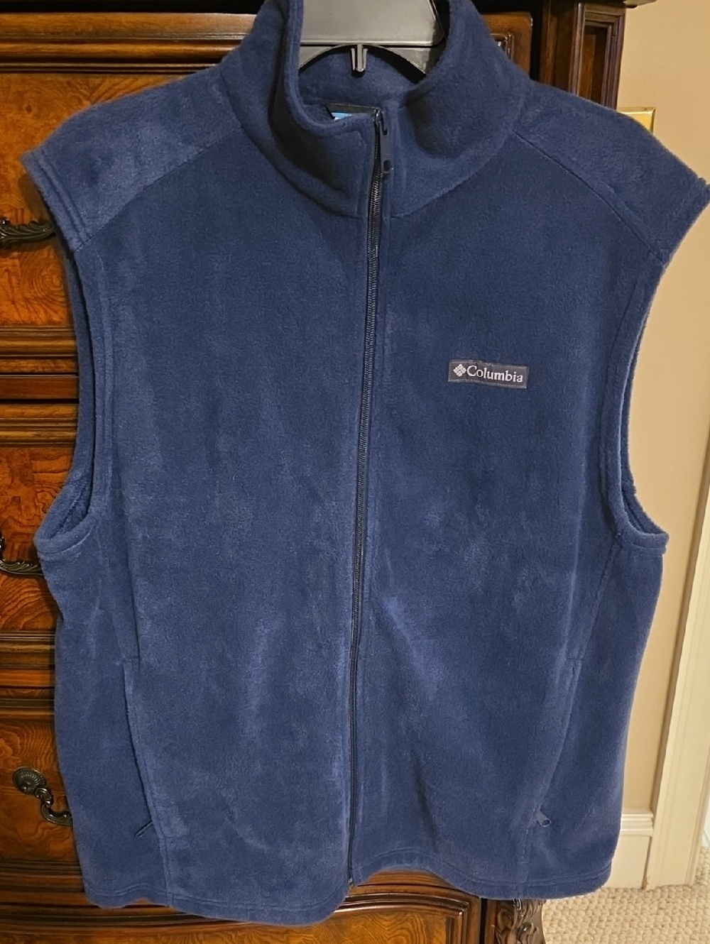 Columbia Navy Blue Full-Zip Fleece Vest